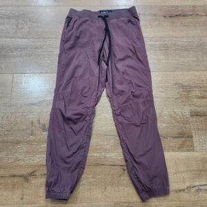 Abercrombie and Fitch mocha nylon stretch activewear joggers small gorp comfort